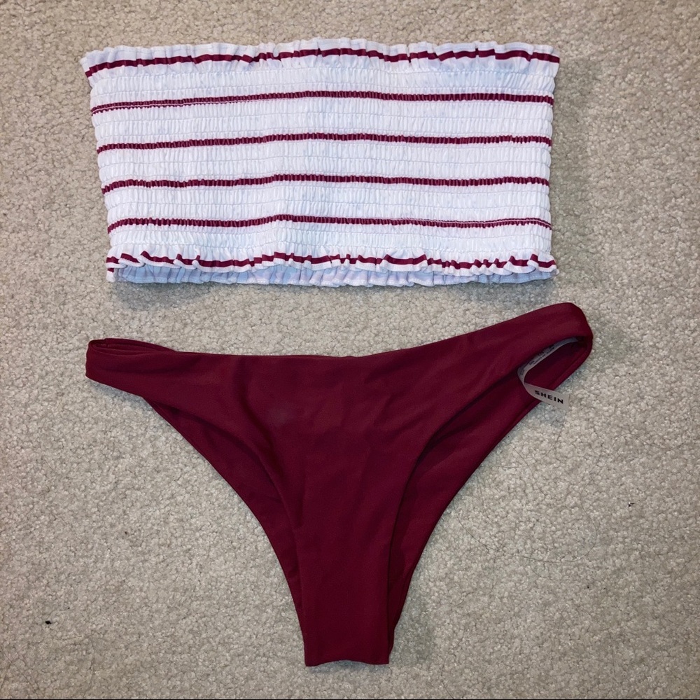 Bandeau Stripe Bikini swimsuit